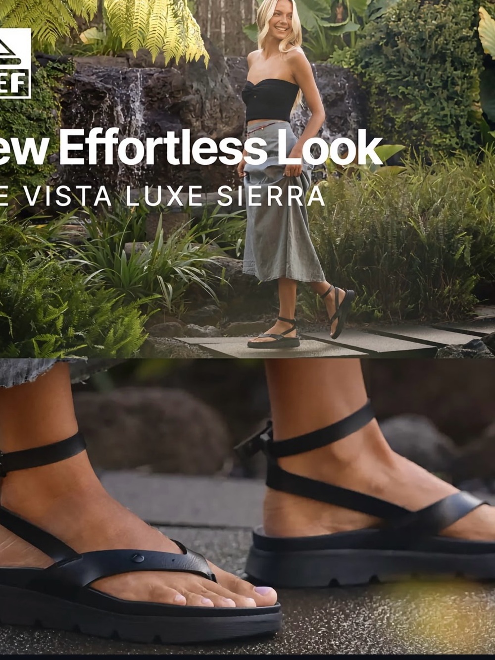Reef Vista Luxe Black Sandals